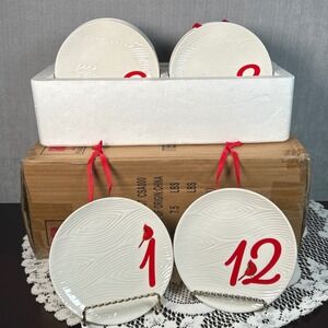 Temptations Tara's Cardinal Ceramic Christmas Ornament Plates (Set of 12) (#2)